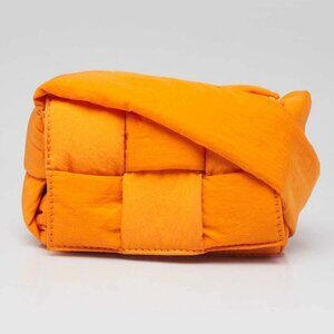 Bottega Veneta Orange Woven Padded Nylon Cassette Belt Bag
